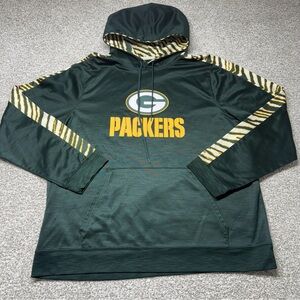 Men’s NFL Team Zubaz Green Bay Packers Football Green Yellow Hoodie Size XL